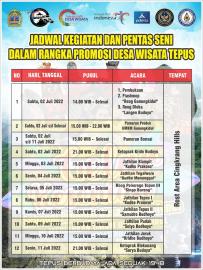 Jadwal Kegiatan dan Pentas Seni Dalam Rangka Promosi Desa Wisata Tepus