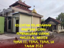 Gudang Masjid Tepus II Selesai Dikerjakan, Siap Dimanfaatkan 