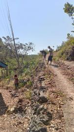 Pengukuran Lokasi Kegiatan Talud Batu Pasang Selesai Dilakukan