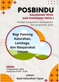 Posbindu Kalurahan Tepus dan Puskesmas Tepus 2 Akan Kembali Adakan  Kegiatan Cek Kesehatan Gratis 