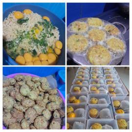 Hari ke 30 PMT Lokal, Omelet Mie, Sayur, Bubur Kacang Ijo dan Buah