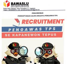 Pengumuman Pendaftaran Calon Anggota Pengawas TPS (PTPS) Pemilu 2024