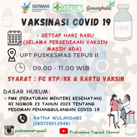 Ayo Maksimalkan Vaksinasi Covid-19 - Bersama UPT Puskesmas Tepus II 