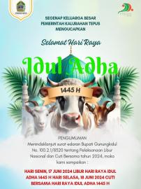 Selamat Hari Raya Idul Adha 1445 H : Pengumuman Libur 