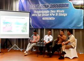 Ketua Desa Wisata Tepus Menjadi Narasumber FGD Pengembangan Desa Wisata Mitra dan Binaan BI Sibolga