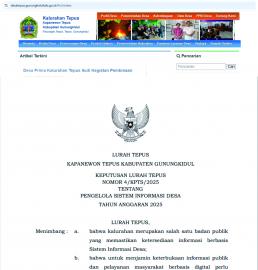 Pengelola Sistem Informasi Desa Kalurahan Tepus Tahun 2025