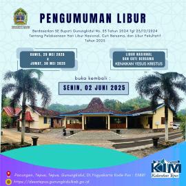 PENGUMUMAN LIBUR KANTOR KALURAHAN TEPUS DALAM RANGKA KENAIKAN YESUS KRISTUS