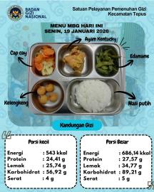 Satuan Pelayanan Pemenuhan Gizi Kecamatan Tepus Sajikan Menu MBG Bergizi Seimbang untuk Masyarakat