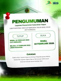 PENGUMUMAN LIBUR NASIONAL DAN CUTI BERSAMA TAHUN BARU IMLEK 2577 KONGIZILI